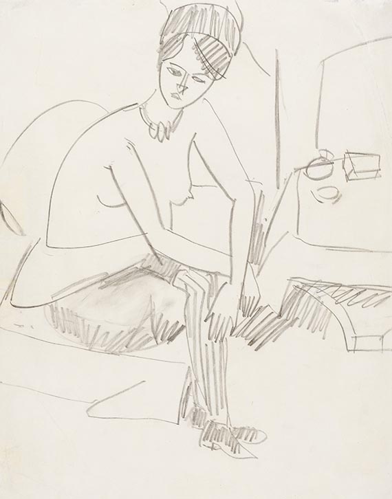 Ernst Ludwig Kirchner - Sitzender Halbakt im Atelier (Dodo)