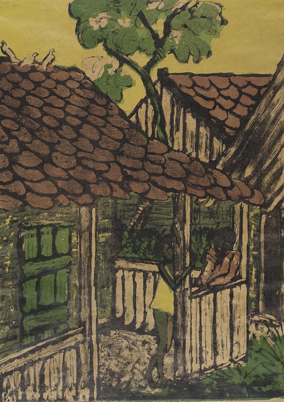 Otto Mueller - Zwei Zigeunerkinder vor der Hütte