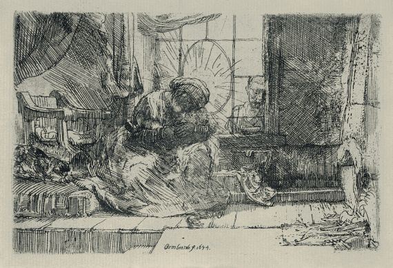 Harmensz. van Rijn Rembrandt - Die heilige Familie mit der Katze