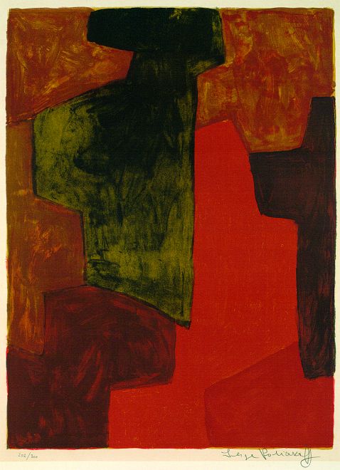 Serge Poliakoff - Composition orange et verte