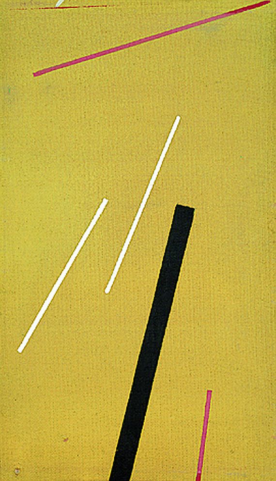 Ruth Hildegard Raack-Geyer - Abstrakte Komposition auf gelbem Grund