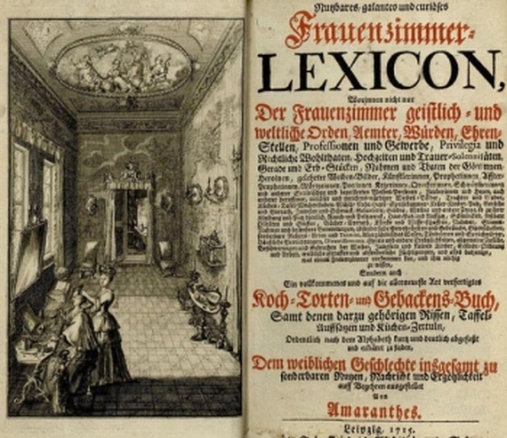 Corvinus, G. S. - Nutzbares, galantes und curioses Frauenzimmer-Lexicon. 1715
