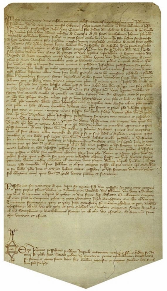 Italien - 2 latein. Pergament-Urkunden (1389 u. 1559).
