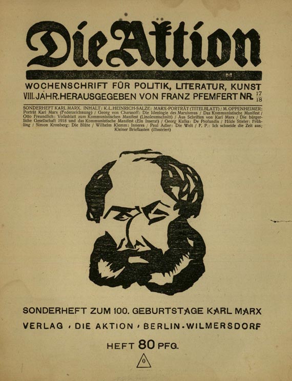 Aktion, Die - Die Aktion 19 Hefte und 3 Beigaben. 1918