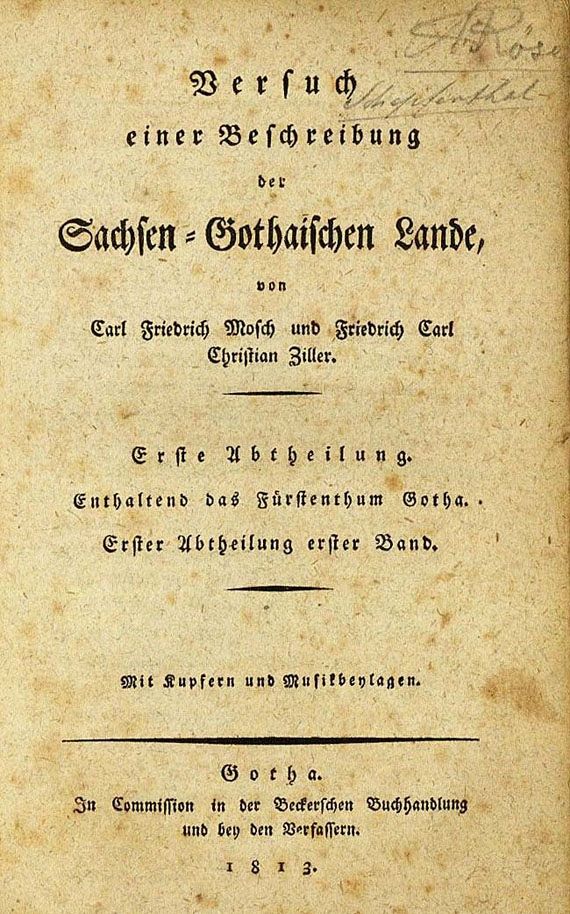 Carl Friedrich Mosch - Sachsen-Gothaischen Lande, 1813.