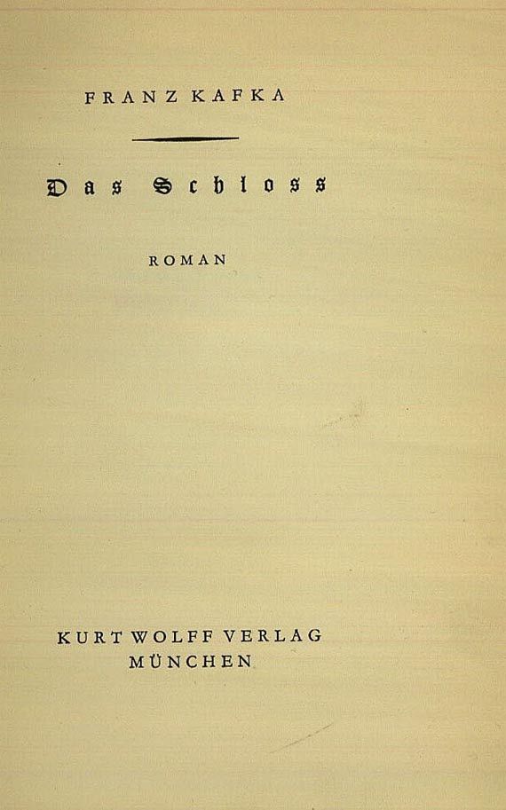 Franz Kafka - Das Schloss. 1926 - Altre immagini