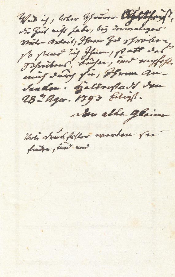 Johann Wilhelm Ludwig Gleim - Zeitgedichte vor und nach dem Tode. 1793.