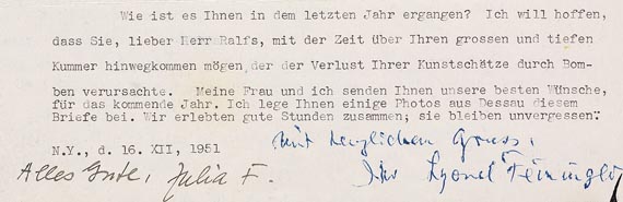 Lyonel Feininger - Masch. Brief mit Zeichn. (1951) - Altre immagini