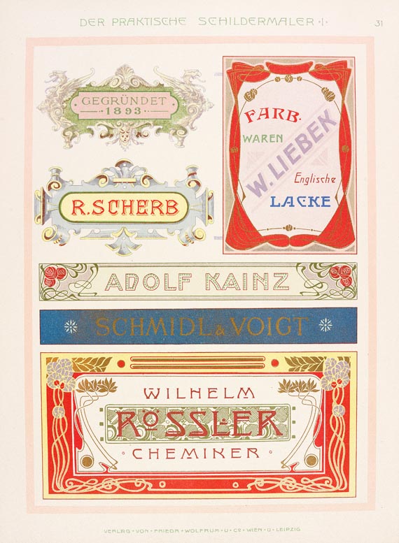 Hans J. Jedlitschka - Der praktische Schildermaler, 2 Tle, ca. 1910 - Altre immagini