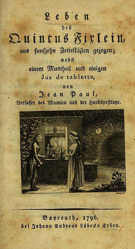 (d. i. J. P. Friedrich Richter Jean Paul - Leben des Quintus Firlein (1796)