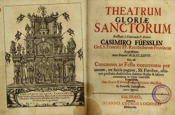  Emblemata - Fuesslin, C., Theatrum gloriae sanctorum. 1728