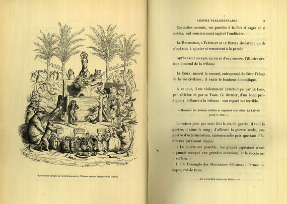 Jean Ignace Isidore Granville - Scènes ... des animaux. 1842. 2 Bde.