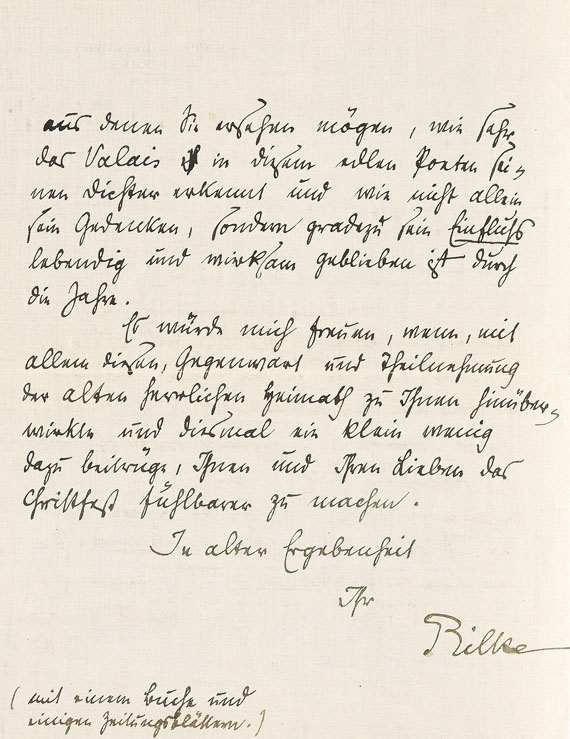 Rainer Maria Rilke - Eigh. Brief mit Umschlag und Karte. 3 Tle. 1918-21. - Altre immagini