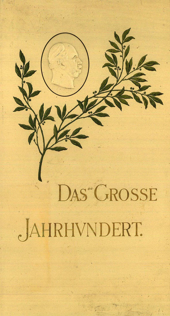 Postkarten - Das grosse Jahrhundert (Postkarten-Einsteckalbum mit Portraits bekannter Personen). 1898.