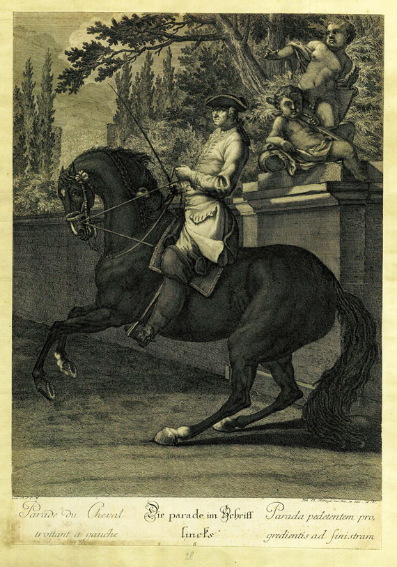 Johann Elias Ridinger - 5 Bll., Reitschule. 1734. - Altre immagini