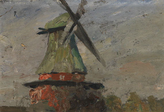 Rudolf Höckner - 3 Ölgemälde: Hafenmotiv, Windmühle, Bauernhaus - Altre immagini