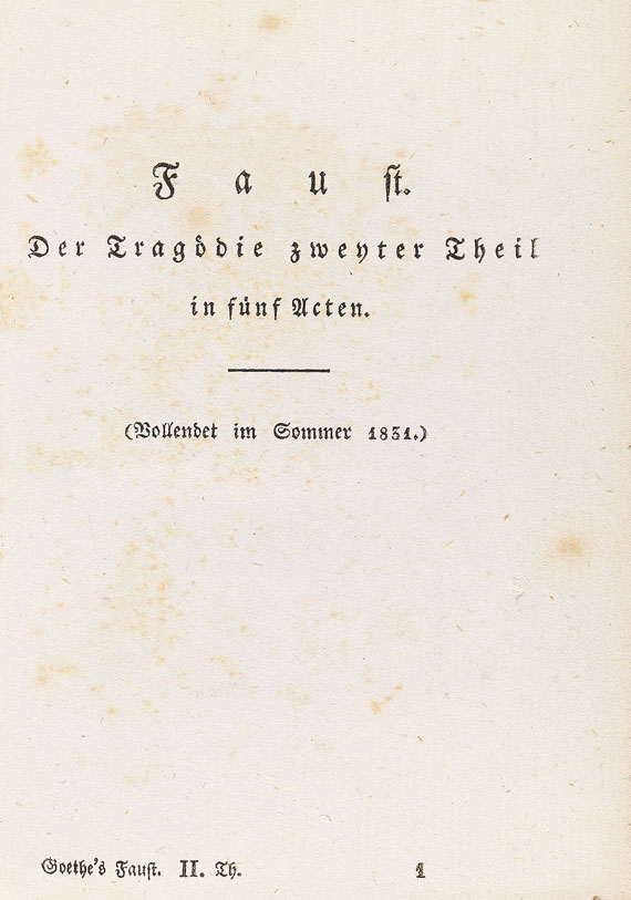 Johann Wolfgang von Goethe - 2 Bde., Faust Tle. 1 u. 2, 1808 u. 1833 - Altre immagini