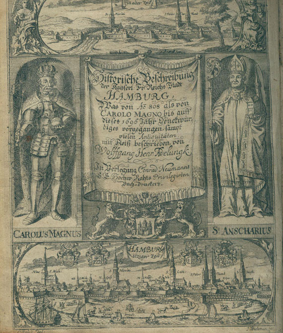 Wolfgang Henrich Adelungk - Kurtze Historische Beschreibung ... der Stadt Hamburg. 1696.