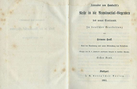 Alexander von Humboldt - Reise in die Aequinoctial-Gegenden. 1861. 6 Bde.