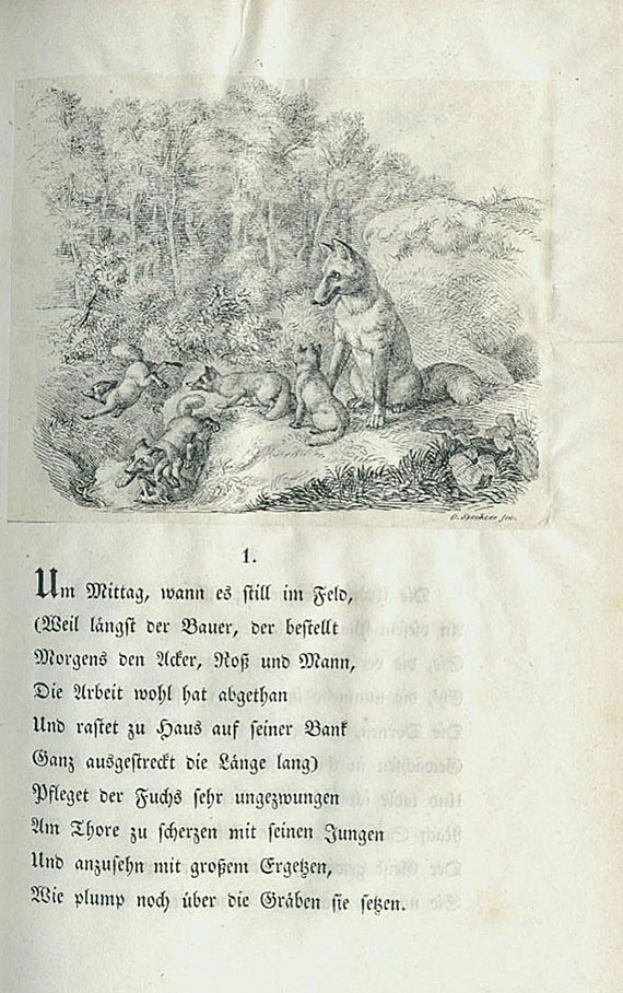 Otto Speckter - Ruhmohr, Der Hunde Fuchsenstreit. 1835.