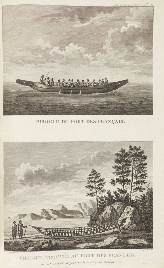 Jean Francois La Pérouse - Voyage de la Pérouse Autour du Monde. Text u. Atlas, zus. 5 Bde. 1797-98. - Altre immagini