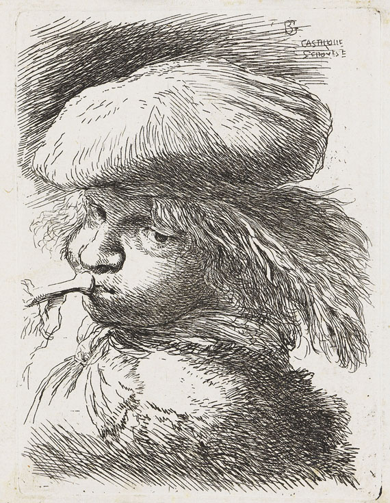 Giovanni Benedetto Castiglione - 10 Blätter: Kleine Kopfstudien mit orientalischem Kopfschmuck - Altre immagini