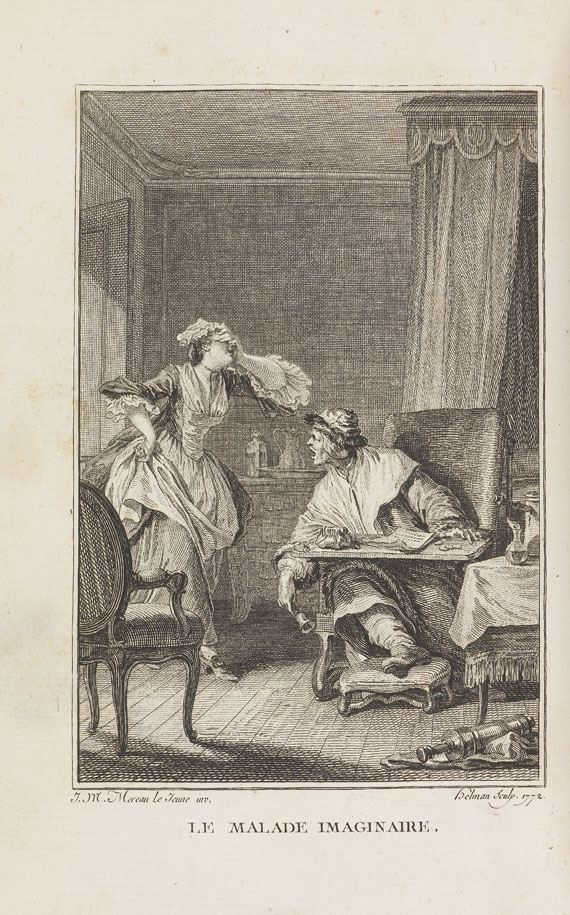 Jean Baptiste Poquelin Molière - Oeuvres.1783. 6 Bde.. - Altre immagini