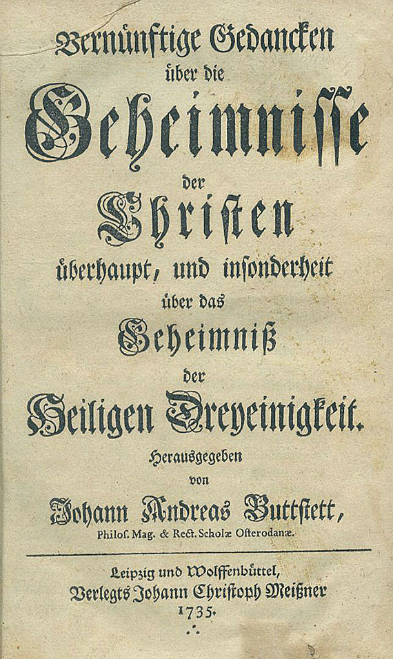Johann Andreas Buttstett - Vernünftige Gedancken. 1735-1757. 5 Bde