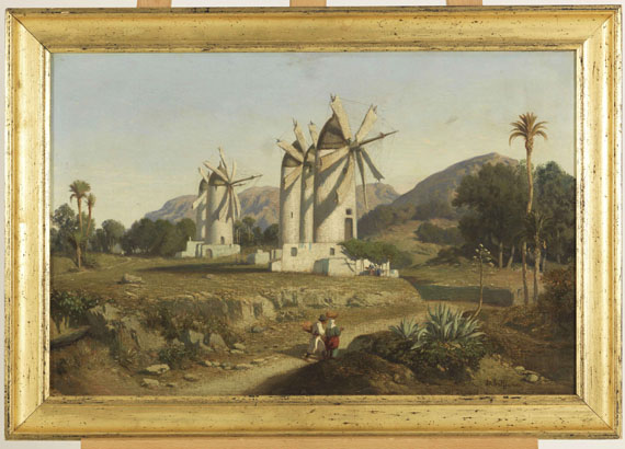 Adolphe-Paul-Emile Balfourier - Windmühlen auf Mallorca - Cornice