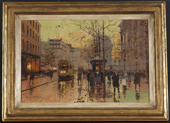 Edouard Léon Cortès - Paris - Place de la Madeleine nach einem Regenschauer - Cornice