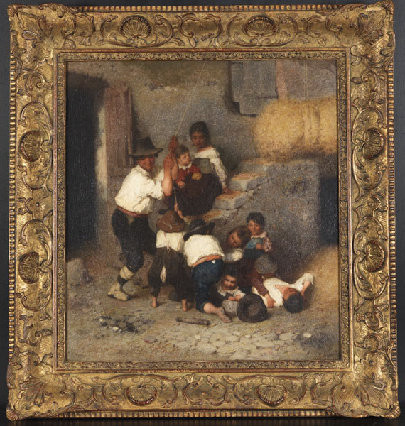 Otto Brandt - Italienische Bauernfamilie beim Einlagern des Heus - Cornice