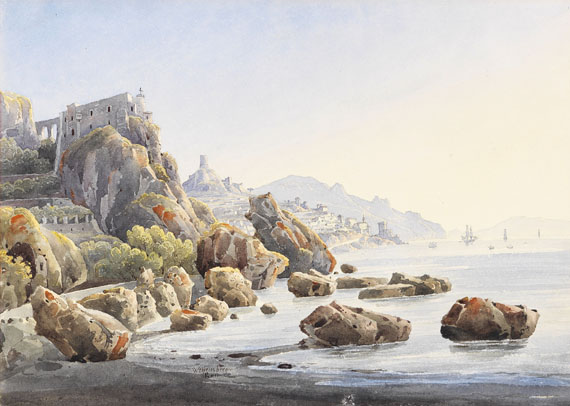 Johann Jakob Wolfensberger - Felsenküste bei Amalfi