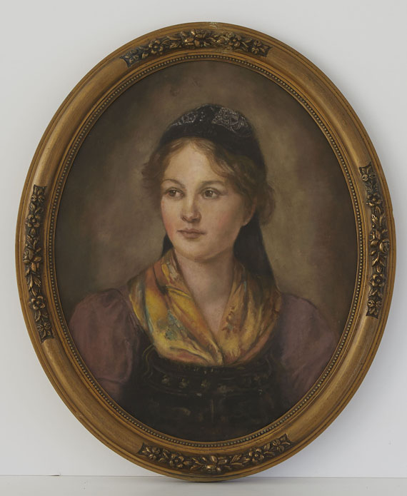 Franz von Defregger - Mädchenporträt - Cornice