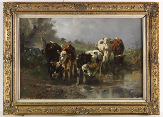 Anton Braith - Kühe am Wasser - Cornice