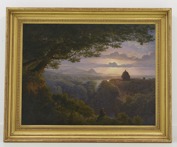 Karl Friedrich Schinkel - Kopie nach - Landschaft mit Pilger - Cornice
