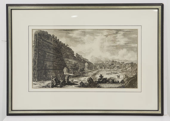 Giovanni Battista Piranesi - Veduta degli Avanzi del castro Pretorio nella Villa Adriana a Tivoli - Cornice