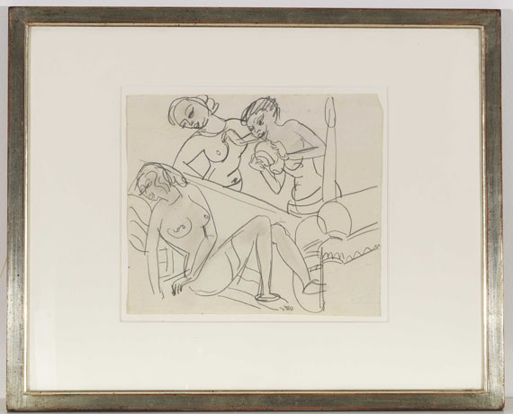 Ernst Ludwig Kirchner - Drei weibliche Figuren (nach Ajanta-Fresko) - Cornice