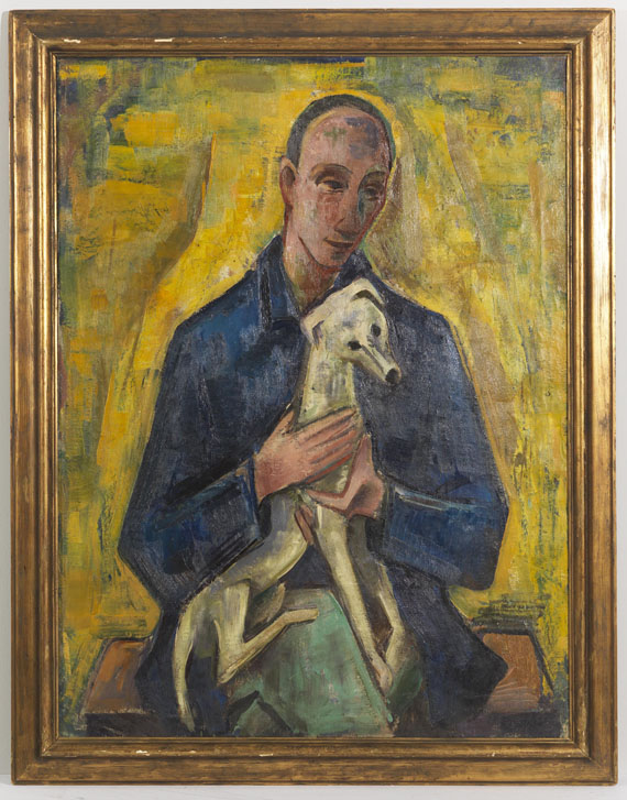 Karl Hofer - Mann (Jüngling) mit Hund - Cornice