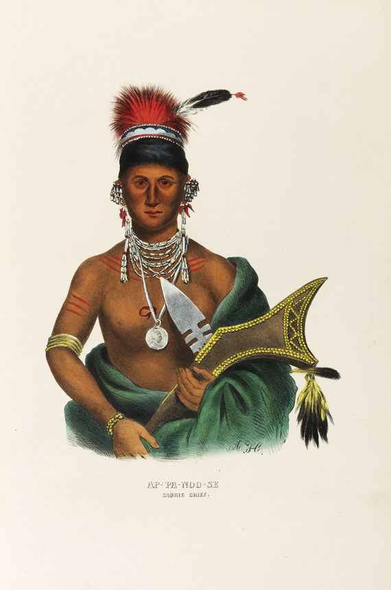 Thomas Loraine McKenney - History of the Indian Tribes of North America. 2 Text- und 2 Tafelbde., zus. 4 Bde. - Altre immagini