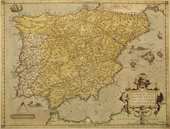  Spanien - 2 Bll. Spanien (Ortelius), dabei: 1 Bl. Gibraltar + 1 Bl. Dalmatien. Zus. 4 Bll. - Altre immagini