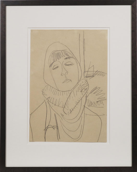 Ernst Ludwig Kirchner - Porträt Erna Schilling - Cornice