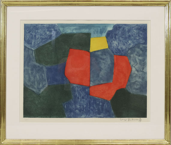 Serge Poliakoff - Composition verte, bleue, rouge et jaune - Cornice
