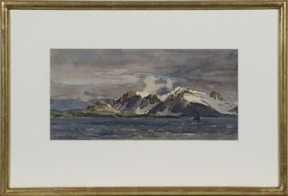 Edward Harrison Compton - 2 Bll.: Nordnorwegische Landschaften: Vogelfelsen auf der Insel Hjelms-Ö, Finnmark. Küste bei Arnøya - Cornice