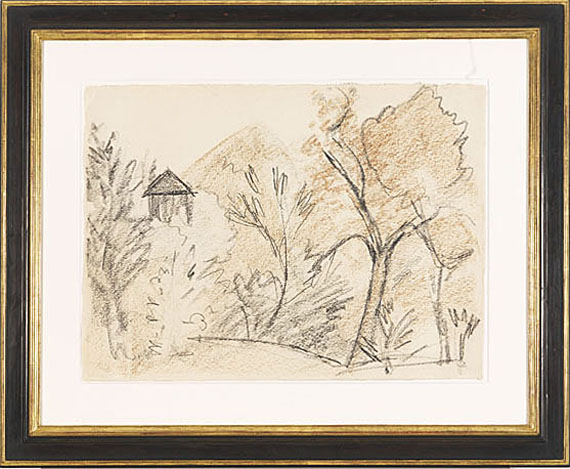 Otto Mueller - Bergige Landschaft mit kleinem Haus - Cornice