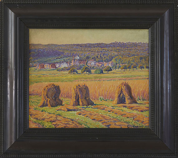 Gustave Cariot - Südfranzösische Landschaft mit Kornpuppen - Cornice