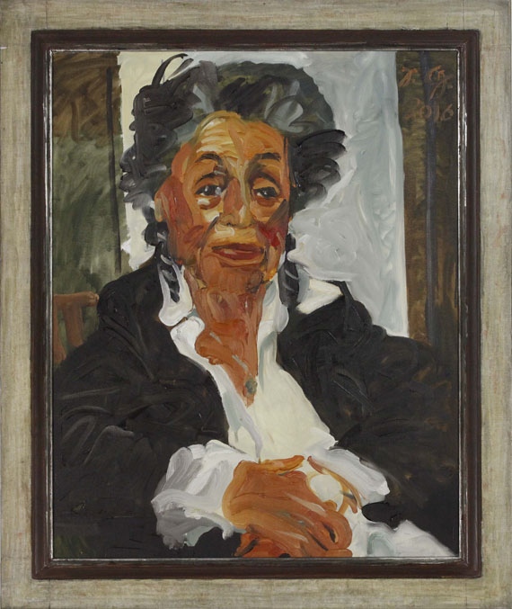 Johannes Grützke - Porträt Lea Rosh - Cornice