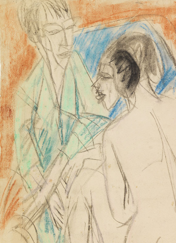 Ernst Ludwig Kirchner - Selbstporträt mit Gerda (Mann und Sitzende im Atelier) - Altre immagini