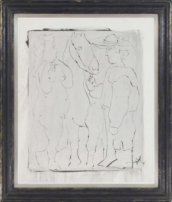 Pablo Picasso - Picador, Femme et Cheval (épreuve rincée) - Cornice