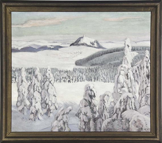 Erich Heckel - Erzgebirgslandschaft (im Winter) - Cornice