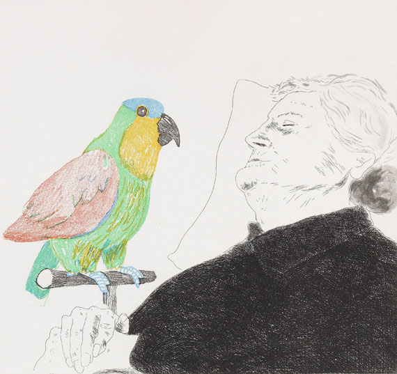 David Hockney - Félicité sleeping with parrot: illustration for "A simple heart" of Gustav Flaubert - Altre immagini